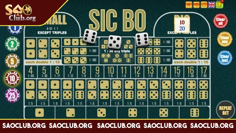 Sicbo Saoclub một tựa game đỉnh cao