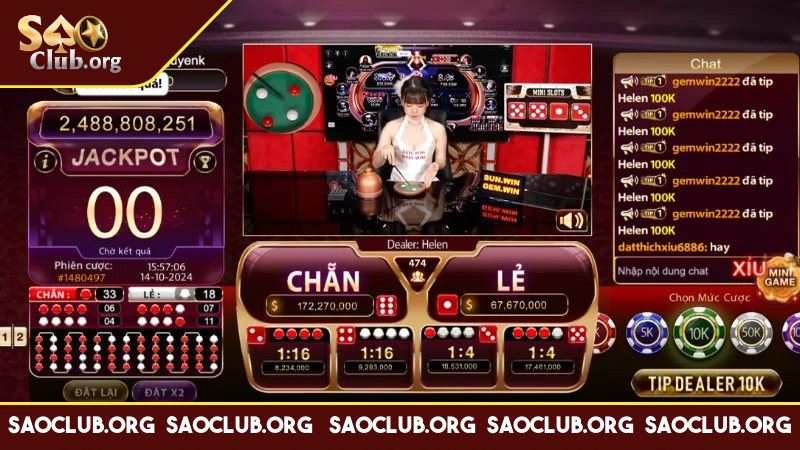 Xóc đĩa livestream Saoclub cái tên nổi trội